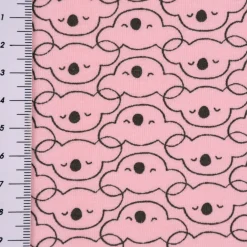 Baumwolljersey Jersey MIKOA Koala Kopf rosa dunkelgrau 1,5m Breite