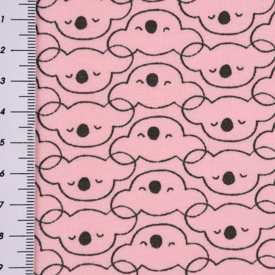 Baumwolljersey Jersey MIKOA Koala Kopf rosa dunkelgrau 1,5m Breite
