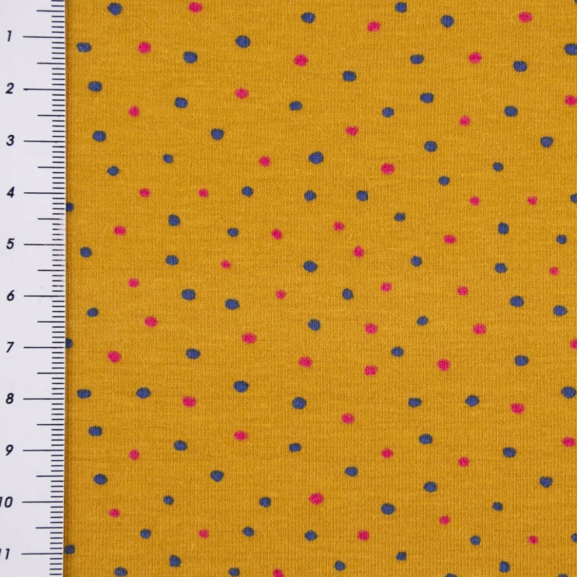Baumwolljersey Jersey Punkte Pünktchen ocker pink blau 1,5m Breite
