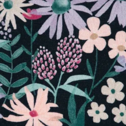Baumwolljersey Jerseystoff Digitaldruck Blumen schwarz lila rosa grün 1,40m Breite