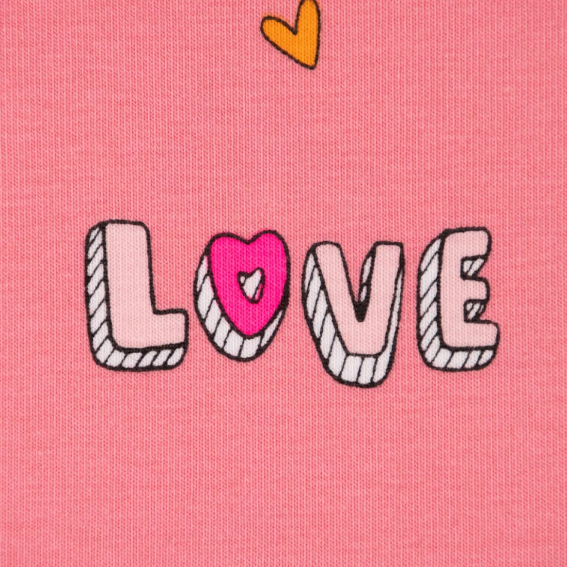 Baumwolljersey Jerseystoff NEON LOVE Schrift Herzchen rosa pink 148cm Breite
