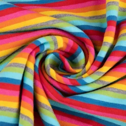 Baumwolljersey Jersey Streifen Regenbogenfarben bunt 1,4m Breite