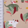 Baumwolljersey Jersey SUNDARA Elefant Nashorn Vogel hellbraun bunt 1,5m Breite