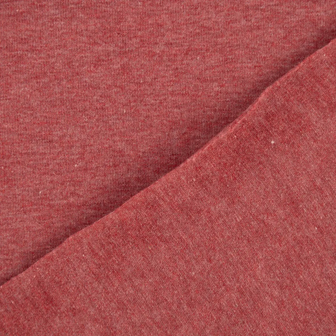 Baumwolljersey Melange Jersey einfarbig rot meliert 1,45m Breite
