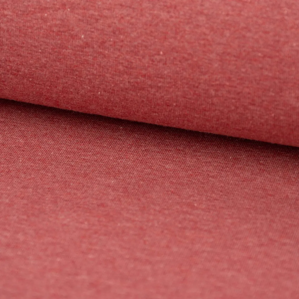 Baumwolljersey Melange Jersey einfarbig rot meliert 1,45m Breite