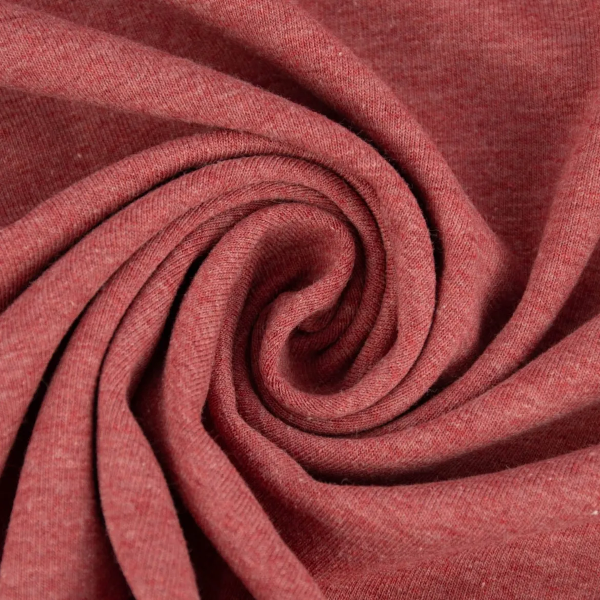 Baumwolljersey Melange Jersey einfarbig rot meliert 1,45m Breite
