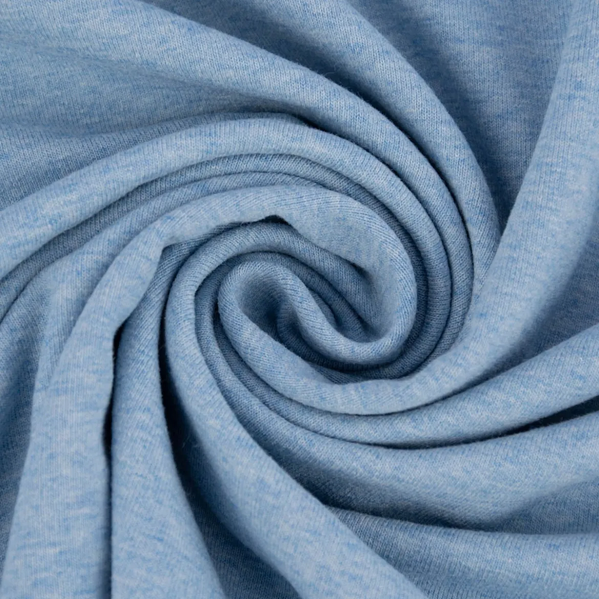 Baumwolljersey Melange Jersey einfarbig hellblau meliert 1,45m Breite