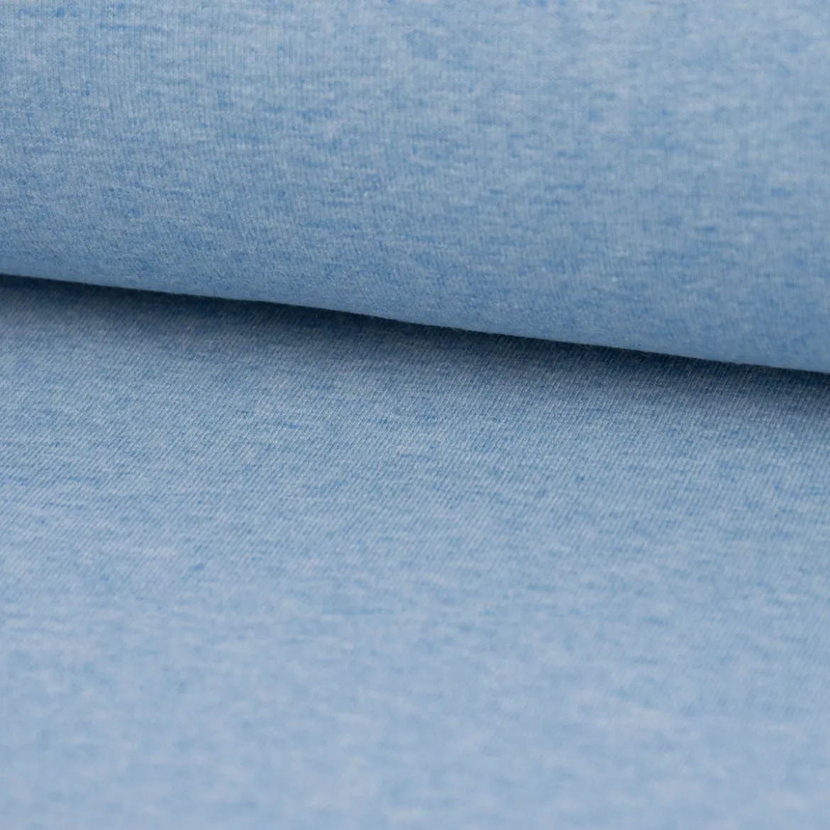 Baumwolljersey Melange Jersey einfarbig hellblau meliert 1,45m Breite