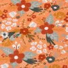 Baumwolljersey Organic Bio Blumen Blätter abstrakt lachs mint ocker 1,5m Breite