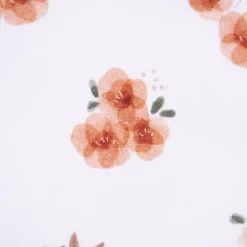 Baumwolljersey Organic Bio Digitaldruck Aquarell Blüten Blätter weiß braun grün 1,4m Breite