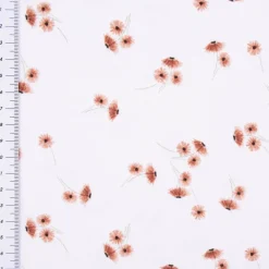 Baumwolljersey Organic Bio Digitaldruck Aquarell Blumen Schnittblumen weiß braun grün 1,4m Breite