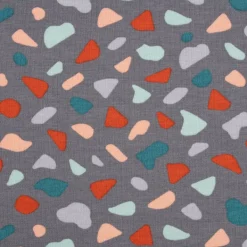 Baumwolljersey Organic Bio GRAPHIC DOTS Mosaik grau mint rosa 1,5m Breite
