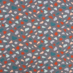 Baumwolljersey Organic Bio GRAPHIC DOTS Mosaik grau mint rosa 1,5m Breite