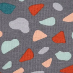 Baumwolljersey Organic Bio GRAPHIC DOTS Mosaik grau mint rosa 1,5m Breite