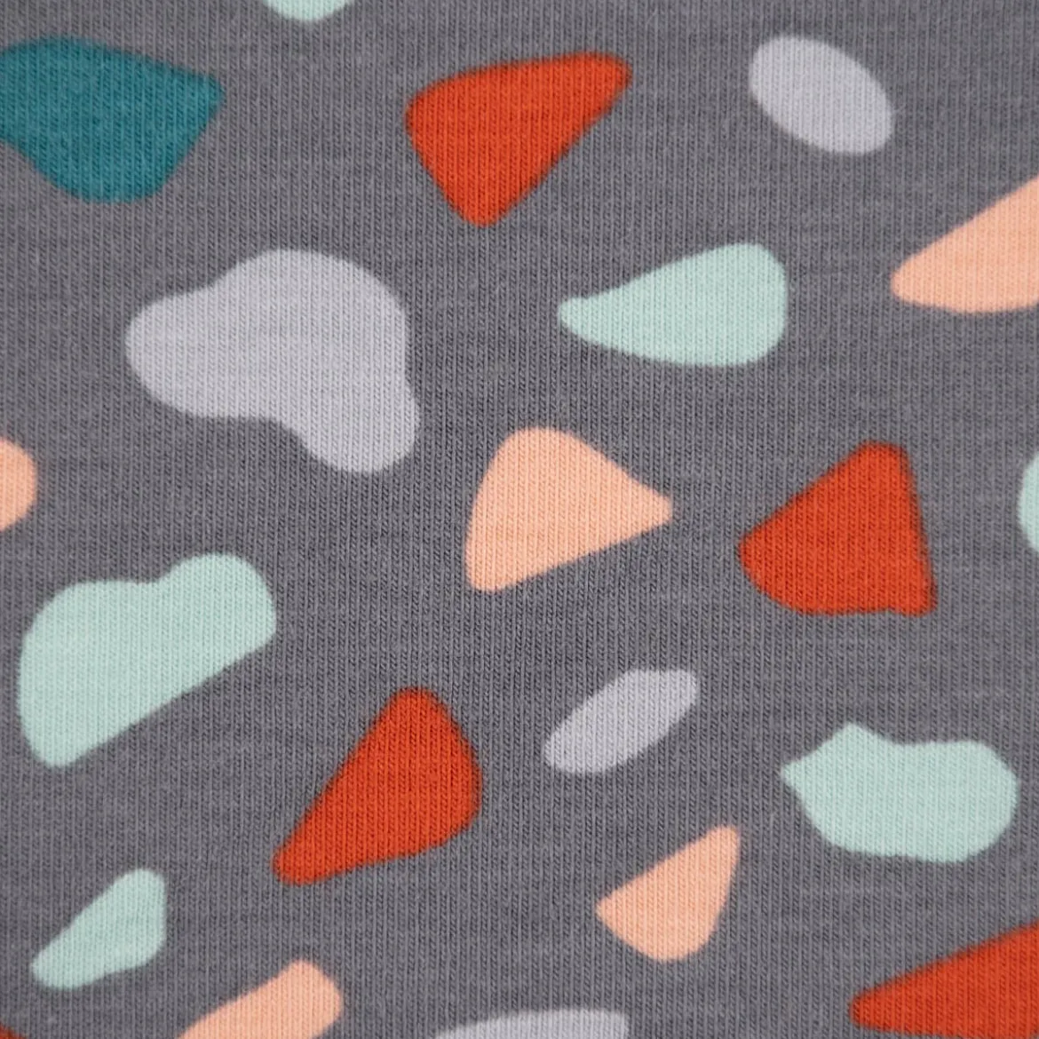 Baumwolljersey Organic Bio GRAPHIC DOTS Mosaik grau mint rosa 1,5m Breite
