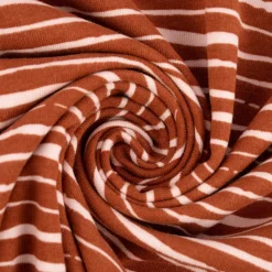 Baumwolljersey Organic Bio Streifen unregelmäßig rost rosa 1,5m Breite