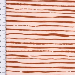 Baumwolljersey Organic Bio Streifen unregelmäßig rosa rost 1,5m Breite