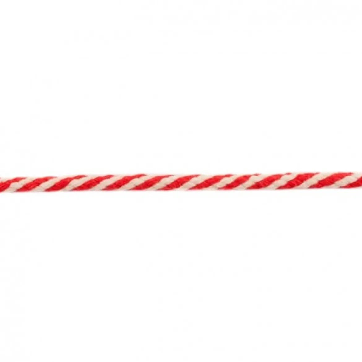 Baumwoll-Kordel Zierband natur rot Breite: 7mm