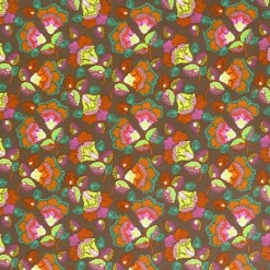 Baumwollsatin Spandex floral braun