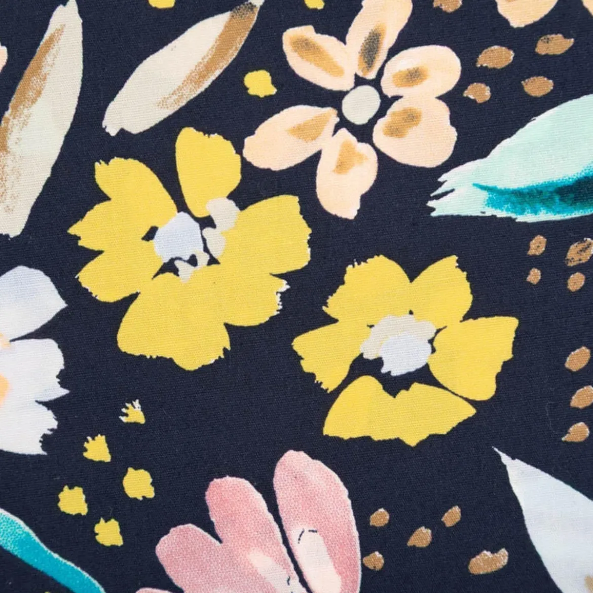 Baumwollsatin Stretchstoff Blumen schwarz bunt 150cm Breite