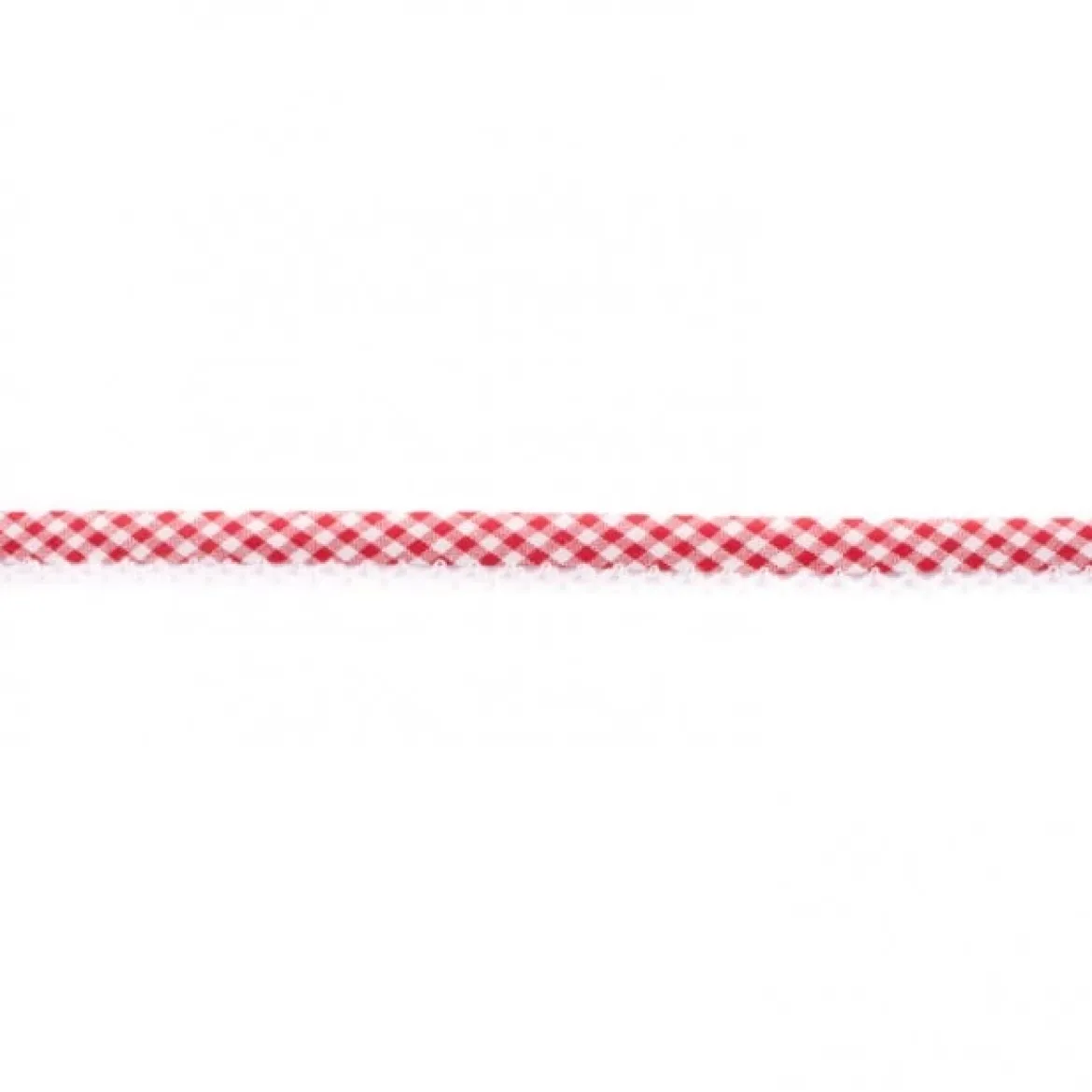 Baumwoll Schrägband Häkelborte Kariert rot weiß Meterware Breite: 1,5cm