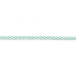 Baumwoll Schrägband Häkelborte Kariert grün weiß Meterware Breite: 1,5cm