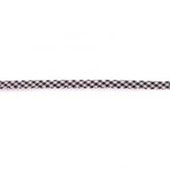 Baumwoll Schrägband Häkelborte Kariert schwarz weiß Meterware Breite: 1,5cm