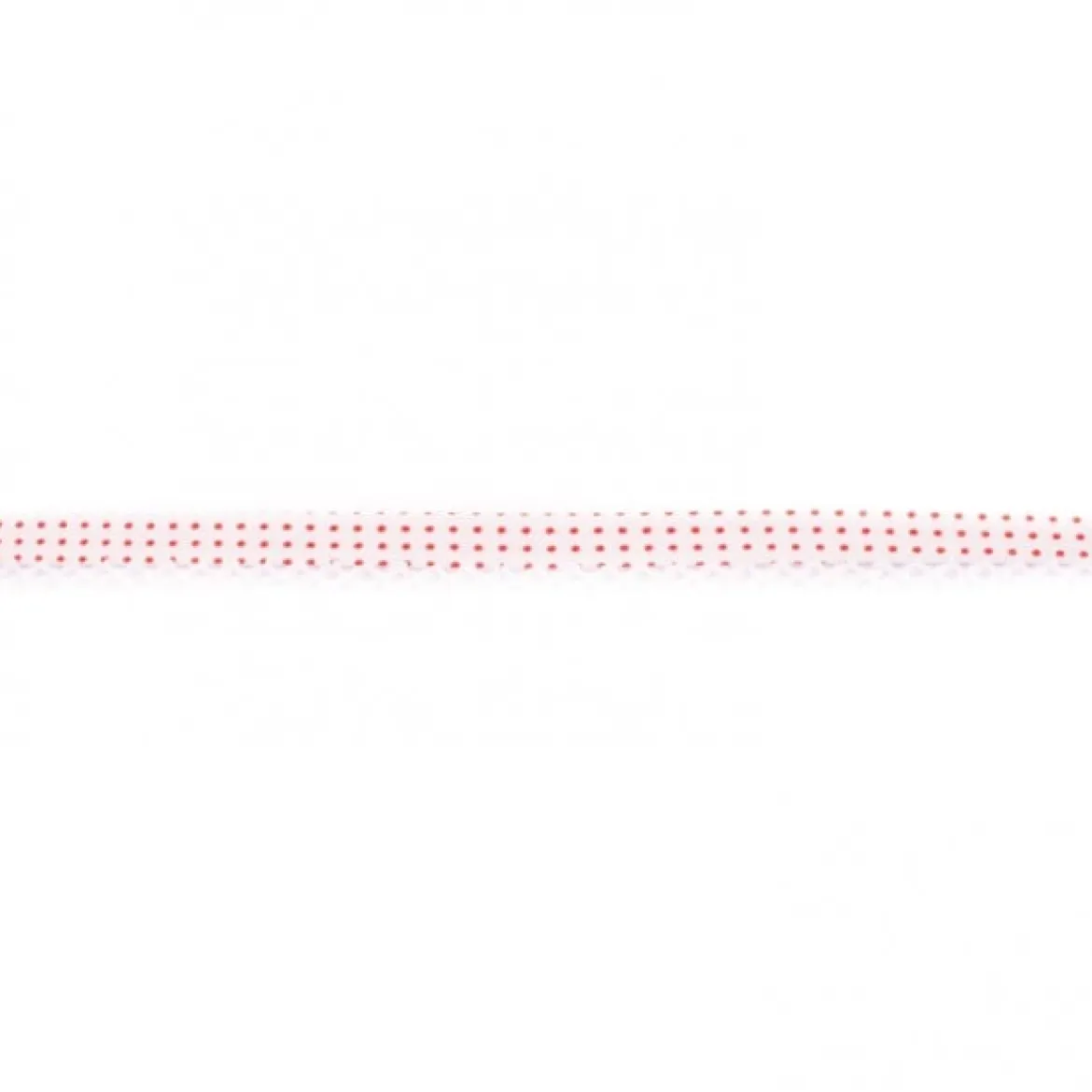Baumwoll Schrägband Häkelborte Punkte weiß rot Meterware Breite: 1,5cm