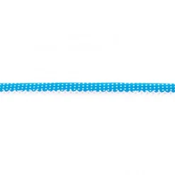 Baumwoll Schrägband Häkelborte Punkte blau weiß Meterware Breite: 1,5cm