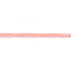 Baumwoll Schrägband Häkelborte Punkte rosa weiß Meterware Breite: 1,5cm