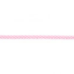 Baumwoll Schrägband Häkelborte Kariert rosa weiß Meterware Breite: 1,5cm