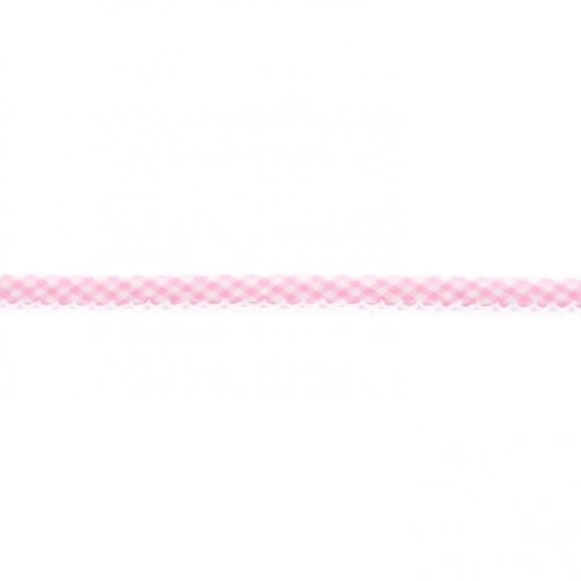 Baumwoll Schrägband Häkelborte Kariert rosa weiß Meterware Breite: 1,5cm