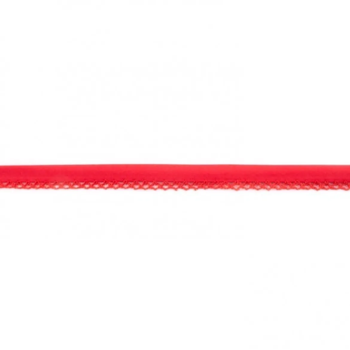 Baumwoll Schrägband Häkelborte uni rot Meterware Breite: 1,5cm