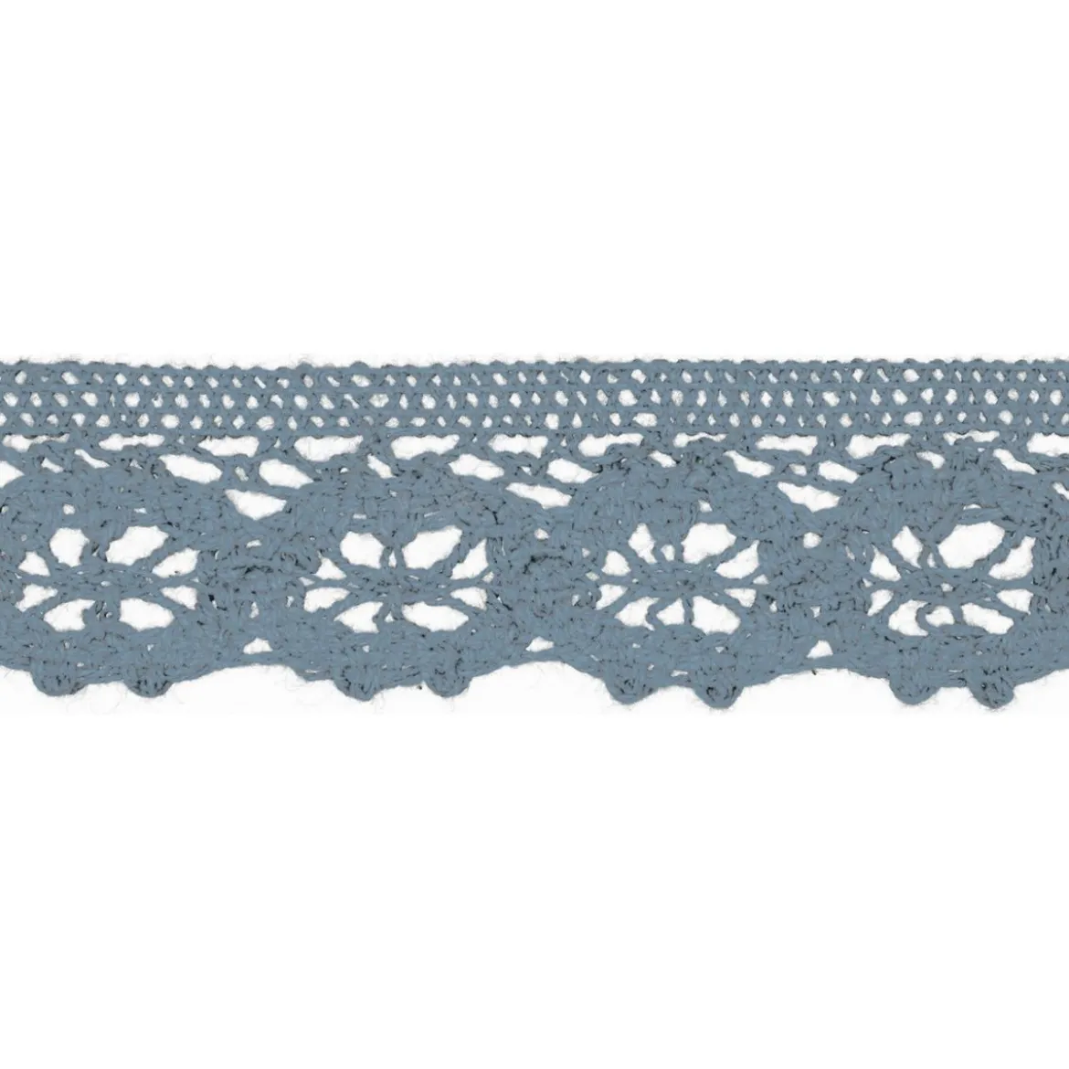 Baumwoll-Spitze Häkelspitze Meterware blau Breite: 30mm