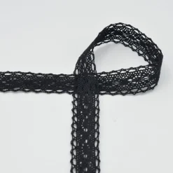 Baumwoll-Spitze Häkelspitze Meterware schwarz Breite: 25mm