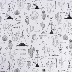 Baumwollstoff Ausmalstoff ACOLORIER Kaktus Tipi Wüste 1,5m Breite