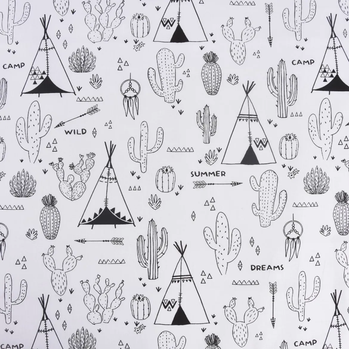 Baumwollstoff Ausmalstoff ACOLORIER Kaktus Tipi Wüste 1,5m Breite