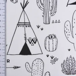 Baumwollstoff Ausmalstoff ACOLORIER Kaktus Tipi Wüste 1,5m Breite