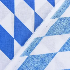 Baumwollstoff Bayernraute Bayrisch Raute groß blau weiß 1,4m Breite
