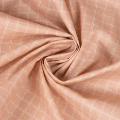 Baumwollstoff beschichtet Tischdeckenstoff Enduit Gitter Karo skin beige 1,45m Breite