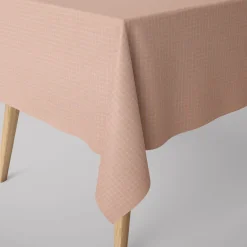 Baumwollstoff beschichtet Tischdeckenstoff Enduit Gitter Karo skin beige 1,45m Breite