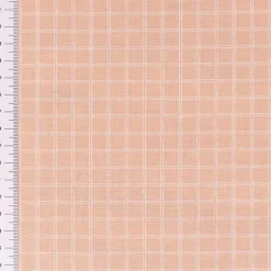 Baumwollstoff beschichtet Tischdeckenstoff Enduit Gitter Karo skin beige 1,45m Breite