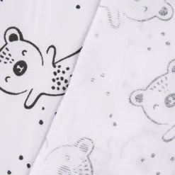 Baumwollstoff BIPPY Bär Punkte weiß schwarz 1,5m Breite