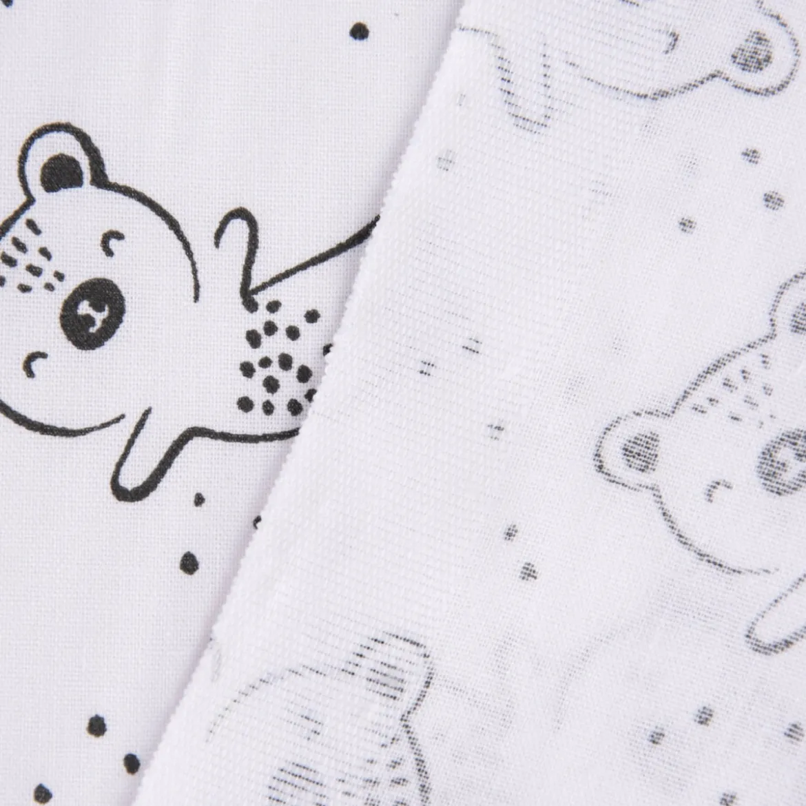 Baumwollstoff BIPPY Bär Punkte weiß schwarz 1,5m Breite