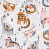 Baumwollstoff Boheme Tiere Faultier Elefant Lama grau bunt 1,40m Breite