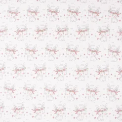 Baumwollstoff Chic Häschen mit Blumenkranz weiß rose 1,40m Breite