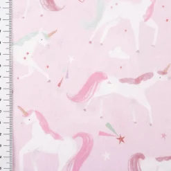Baumwollstoff Coline Einhorn rosa 1,47m Breite