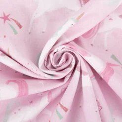 Baumwollstoff Coline Einhorn rosa 1,47m Breite