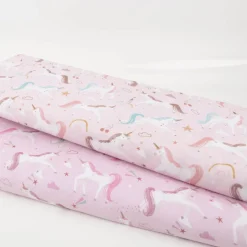 Baumwollstoff Coline Einhorn rosa 1,47m Breite