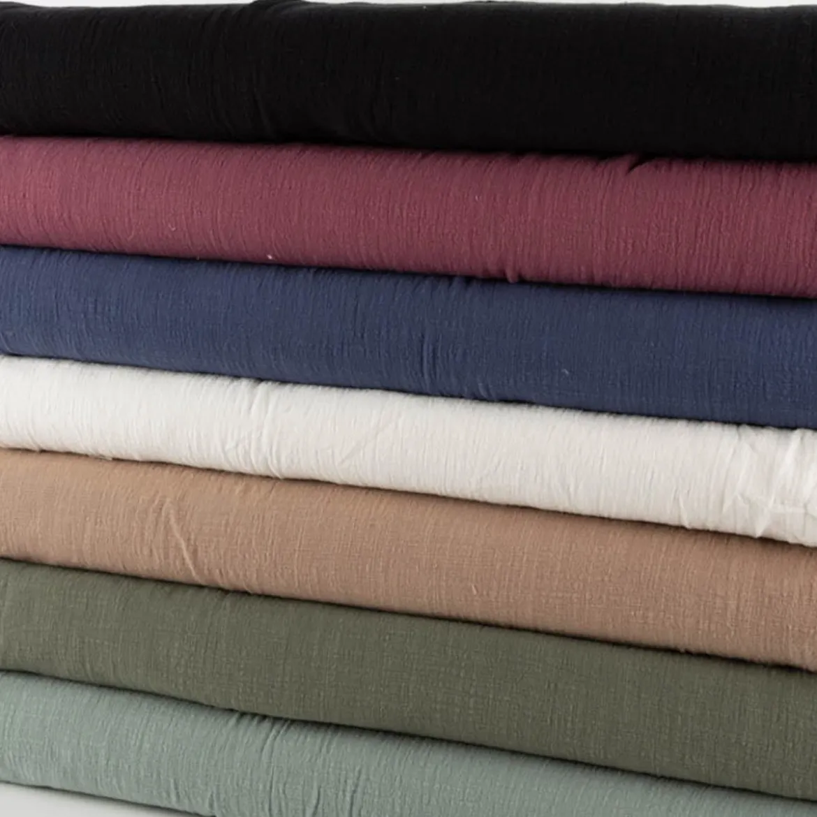 Baumwollstoff Cotton Slub washed schwarz 1,30m Breite